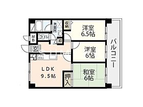 清幸マンション野田  ｜ 岡山県岡山市北区野田5丁目（賃貸マンション3LDK・6階・62.25㎡） その2