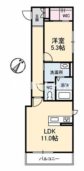 グランツヴィラ大福　Ｂ棟 ｜岡山県岡山市南区大福(賃貸マンション1LDK・3階・46.83㎡)の写真 その2