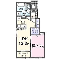 ボヌールI  ｜ 岡山県岡山市北区中撫川（賃貸アパート1LDK・1階・50.14㎡） その2