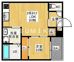 ＲＥＧＡＬＥＳＴ　ＨＥＡＲＴＳ  ｜ 岡山県岡山市北区北長瀬表町3丁目（賃貸アパート1LDK・1階・30.99㎡） その2