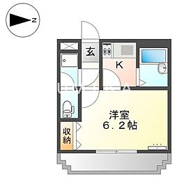 グランチェスタ1 1Kの間取図画像