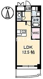 ネクステージ中井 3階ワンルームの間取り