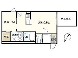 CUORE大福 2階ワンルームの間取り