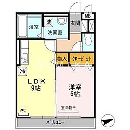 ステラII 3階1LDKの間取り