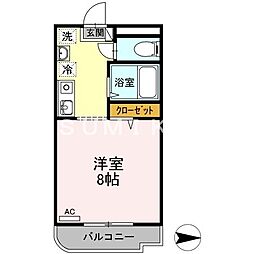 マンションフレンド 1Kの間取図画像
