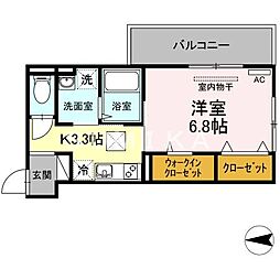 アルシオネ岡山駅西 1Kの間取図画像