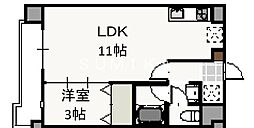 フォンティーヌ弓之町 1LDKの間取図画像