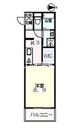 ヴァンベール京山 1Kの間取図画像