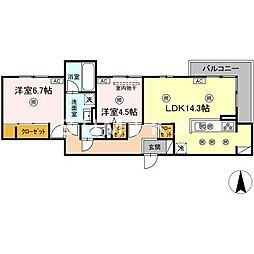 Nap 2LDKの間取図画像