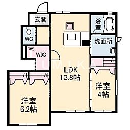 ラルミエールA 2LDKの間取図画像