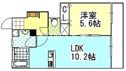 ファイン2 1LDKの間取図画像