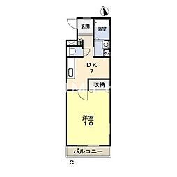 ノーブル西長瀬 1DKの間取図画像
