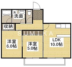フェリーチェ中仙道A 2LDKの間取図画像