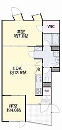 興和(株)岡山寮 2LDKの間取図画像