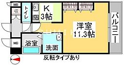 クレストシティ中井町 1Kの間取図画像