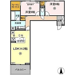 Luveria 2LDKの間取図画像