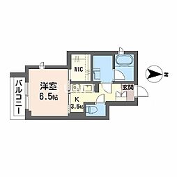 ウエストハイツ 1Kの間取図画像