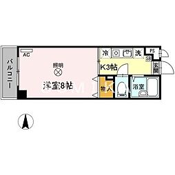 森ビル 1Kの間取図画像