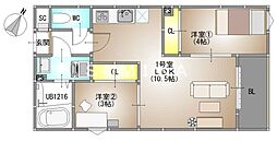 REGALEST 藤原光町 2LDKの間取図画像