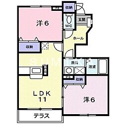 アドナイールB 2LDKの間取図画像