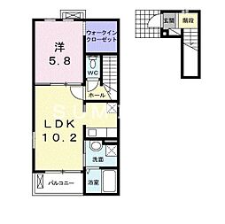 ウェルシュテリア 1LDKの間取図画像