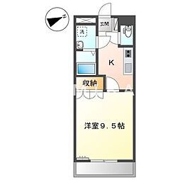メゾンドシュガー 1Kの間取図画像