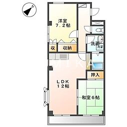 サンピア大福 2LDKの間取図画像