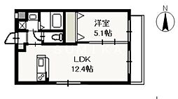 ヴィクトワール大供 1LDKの間取図画像