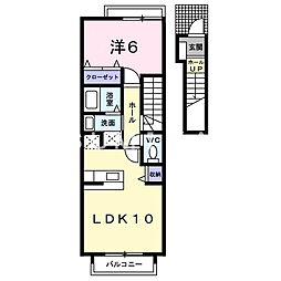ベルソレイユ 1LDKの間取図画像