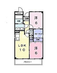 マーベラス豊成 2LDKの間取図画像