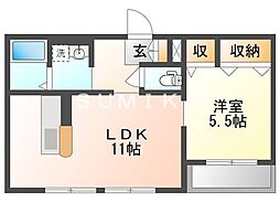 モナド2 1LDKの間取図画像