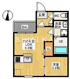 レガリストテラス富町 1LDKの間取図画像