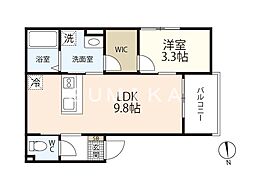 REGALE NANOKAICHI 1LDKの間取図画像
