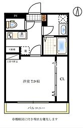 アロウル大元駅前 1Kの間取図画像