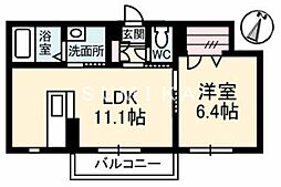 ソレイユコート新保 1LDKの間取図画像