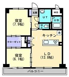 HARLAN一ノ宮 2LDKの間取図画像