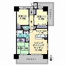 アルファライフ岡山駅南 3LDKの間取図画像