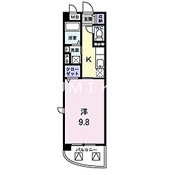 サンフィールド 1Kの間取図画像