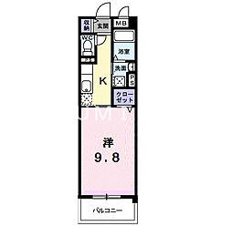 サンフィールド 1Kの間取図画像