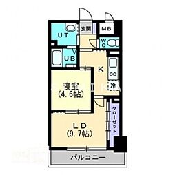 HARLAN一ノ宮 1LDKの間取図画像