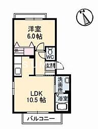 シャーメゾン大供 1LDKの間取図画像