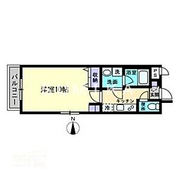ARCSTAGE清輝本町 1Kの間取図画像