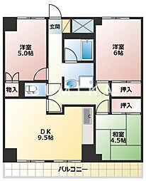 アンシャンテダイシン 3DKの間取図画像
