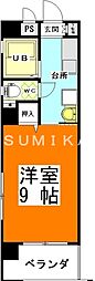 アークハイツ内山下 1Kの間取図画像