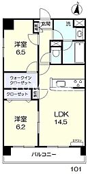 WIN北方マンション 2LDKの間取図画像