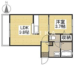 シャーメゾンフレール 1LDKの間取図画像