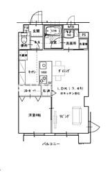 PIAGLORIA東古松 1LDKの間取図画像