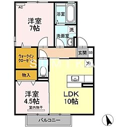グランドソレイユ平野 2LDKの間取図画像