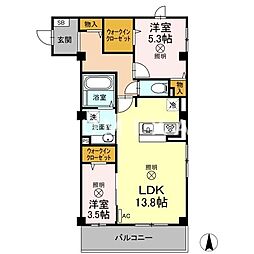 VilleSoleil 2LDKの間取図画像