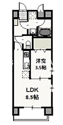 カーサ・フォレスタ 1LDKの間取図画像
